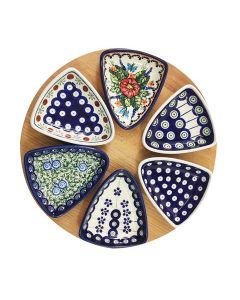 Round board for dip bowls